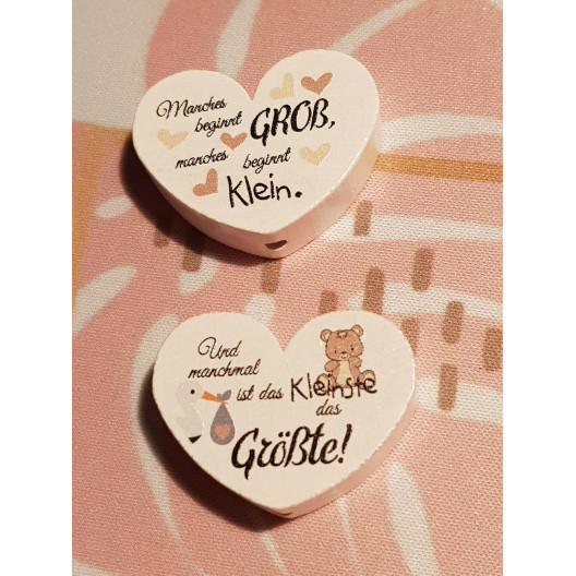 Schnullerkette Motiv "Manches beginnt groß, manches beginnt klein..."